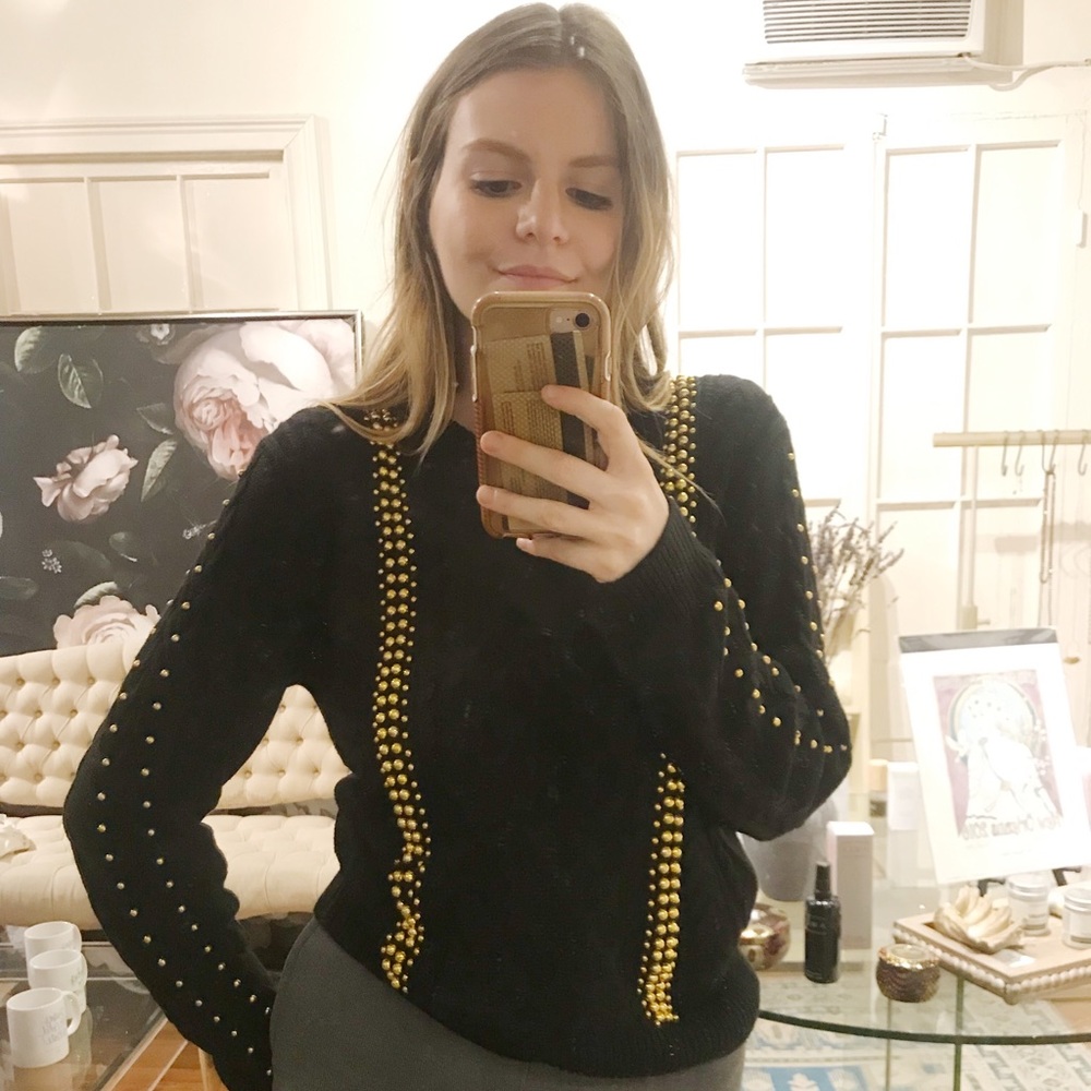 Beaded knit sweater